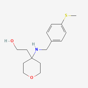 molecular formula C15H23NO2S B7681997 2-[4-[(4-Methylsulfanylphenyl)methylamino]oxan-4-yl]ethanol 