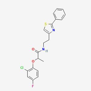molecular formula C20H18ClFN2O2S B7682002 2-(2-chloro-4-fluorophenoxy)-N-[2-(2-phenyl-1,3-thiazol-4-yl)ethyl]propanamide 