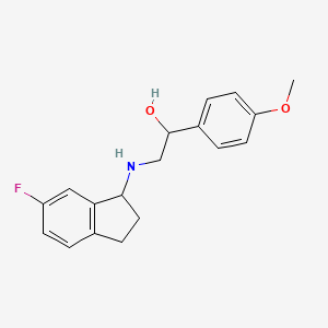 molecular formula C18H20FNO2 B7682013 2-[(6-fluoro-2,3-dihydro-1H-inden-1-yl)amino]-1-(4-methoxyphenyl)ethanol 