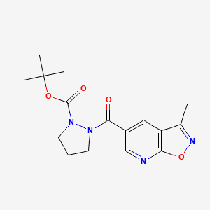 Tert-butyl 2-(3-methyl-[1,2]oxazolo[5,4-b]pyridine-5-carbonyl)pyrazolidine-1-carboxylate