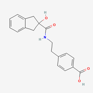 4-[2-[(2-Hydroxy-1,3-dihydroindene-2-carbonyl)amino]ethyl]benzoic acid