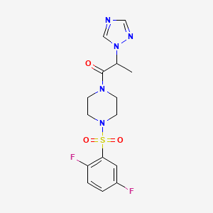 1-[4-(2,5-Difluorophenyl)sulfonylpiperazin-1-yl]-2-(1,2,4-triazol-1-yl)propan-1-one