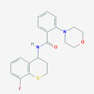 molecular formula C20H21FN2O2S B7682072 N-(8-fluoro-3,4-dihydro-2H-thiochromen-4-yl)-2-morpholin-4-ylbenzamide 