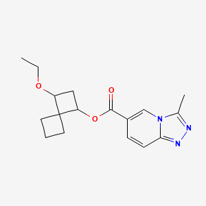 molecular formula C17H21N3O3 B7682085 (1-Ethoxyspiro[3.3]heptan-3-yl) 3-methyl-[1,2,4]triazolo[4,3-a]pyridine-6-carboxylate 