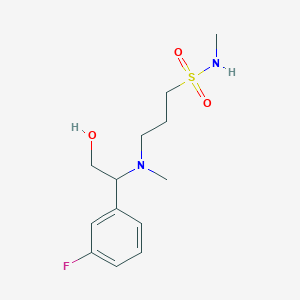 molecular formula C13H21FN2O3S B7682094 3-[[1-(3-fluorophenyl)-2-hydroxyethyl]-methylamino]-N-methylpropane-1-sulfonamide 