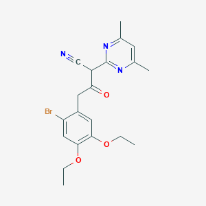 molecular formula C20H22BrN3O3 B7682106 4-(2-Bromo-4,5-diethoxyphenyl)-2-(4,6-dimethylpyrimidin-2-yl)-3-oxobutanenitrile 