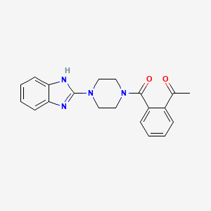 molecular formula C20H20N4O2 B7682119 1-[2-[4-(1H-benzimidazol-2-yl)piperazine-1-carbonyl]phenyl]ethanone 