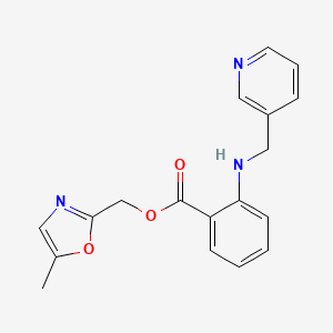 molecular formula C18H17N3O3 B7682161 (5-Methyl-1,3-oxazol-2-yl)methyl 2-(pyridin-3-ylmethylamino)benzoate 