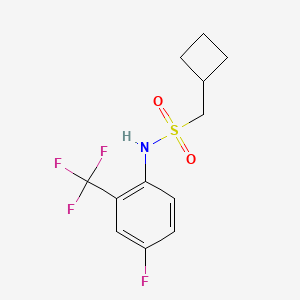 molecular formula C12H13F4NO2S B7682172 1-cyclobutyl-N-[4-fluoro-2-(trifluoromethyl)phenyl]methanesulfonamide 