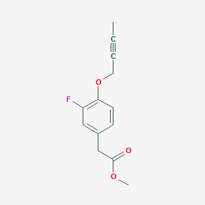 molecular formula C13H13FO3 B7682179 Methyl 2-(4-but-2-ynoxy-3-fluorophenyl)acetate 