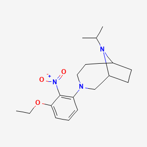 molecular formula C18H27N3O3 B7682193 3-(3-Ethoxy-2-nitrophenyl)-9-propan-2-yl-3,9-diazabicyclo[4.2.1]nonane 