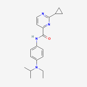 molecular formula C19H24N4O B7682235 2-cyclopropyl-N-[4-[ethyl(propan-2-yl)amino]phenyl]pyrimidine-4-carboxamide 