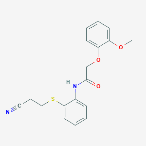 molecular formula C18H18N2O3S B7682244 N-[2-(2-cyanoethylsulfanyl)phenyl]-2-(2-methoxyphenoxy)acetamide 
