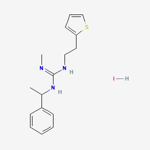 molecular formula C16H22IN3S B7682245 2-Methyl-1-(1-phenylethyl)-3-(2-thiophen-2-ylethyl)guanidine;hydroiodide 