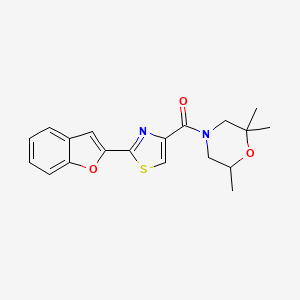 molecular formula C19H20N2O3S B7682253 [2-(1-Benzofuran-2-yl)-1,3-thiazol-4-yl]-(2,2,6-trimethylmorpholin-4-yl)methanone 