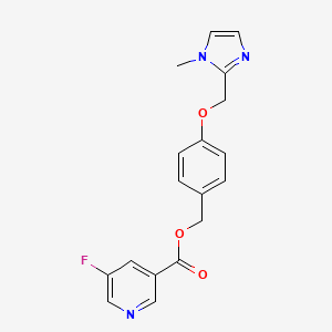 molecular formula C18H16FN3O3 B7682279 [4-[(1-Methylimidazol-2-yl)methoxy]phenyl]methyl 5-fluoropyridine-3-carboxylate 
