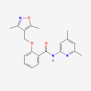 molecular formula C20H21N3O3 B7682290 2-[(3,5-dimethyl-1,2-oxazol-4-yl)methoxy]-N-(4,6-dimethylpyridin-2-yl)benzamide 