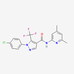 molecular formula C18H14ClF3N4O B7682296 1-(4-chlorophenyl)-N-(4,6-dimethylpyridin-2-yl)-5-(trifluoromethyl)pyrazole-4-carboxamide 