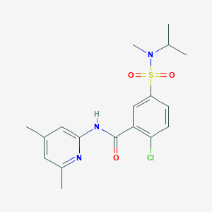 molecular formula C18H22ClN3O3S B7682302 2-chloro-N-(4,6-dimethylpyridin-2-yl)-5-[methyl(propan-2-yl)sulfamoyl]benzamide 