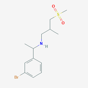 molecular formula C13H20BrNO2S B7682312 N-[1-(3-bromophenyl)ethyl]-2-methyl-3-methylsulfonylpropan-1-amine 