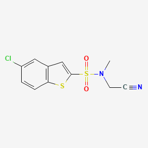 molecular formula C11H9ClN2O2S2 B7682340 5-chloro-N-(cyanomethyl)-N-methyl-1-benzothiophene-2-sulfonamide 
