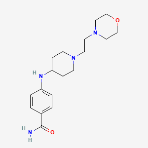 molecular formula C18H28N4O2 B7682343 4-[[1-(2-Morpholin-4-ylethyl)piperidin-4-yl]amino]benzamide 