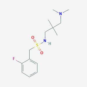 molecular formula C14H23FN2O2S B7682346 N-[3-(dimethylamino)-2,2-dimethylpropyl]-1-(2-fluorophenyl)methanesulfonamide 