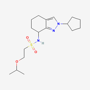 molecular formula C17H29N3O3S B7682356 N-(2-cyclopentyl-4,5,6,7-tetrahydroindazol-7-yl)-2-propan-2-yloxyethanesulfonamide 