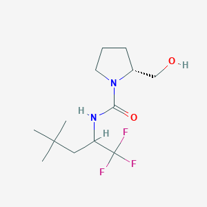 molecular formula C13H23F3N2O2 B7682358 (2R)-2-(hydroxymethyl)-N-(1,1,1-trifluoro-4,4-dimethylpentan-2-yl)pyrrolidine-1-carboxamide 