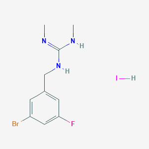 1-[(3-Bromo-5-fluorophenyl)methyl]-2,3-dimethylguanidine;hydroiodide