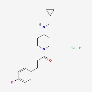 molecular formula C18H26ClFN2O B7682377 1-[4-(Cyclopropylmethylamino)piperidin-1-yl]-3-(4-fluorophenyl)propan-1-one;hydrochloride 