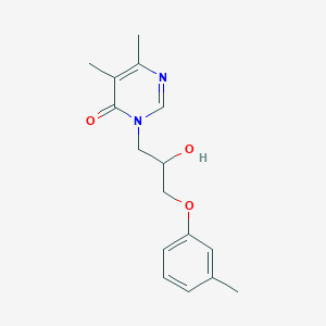 molecular formula C16H20N2O3 B7682383 3-[2-Hydroxy-3-(3-methylphenoxy)propyl]-5,6-dimethylpyrimidin-4-one 