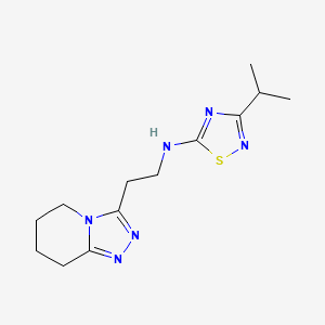 3-propan-2-yl-N-[2-(5,6,7,8-tetrahydro-[1,2,4]triazolo[4,3-a]pyridin-3-yl)ethyl]-1,2,4-thiadiazol-5-amine