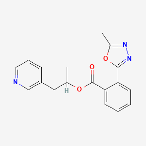 molecular formula C18H17N3O3 B7682390 1-Pyridin-3-ylpropan-2-yl 2-(5-methyl-1,3,4-oxadiazol-2-yl)benzoate 