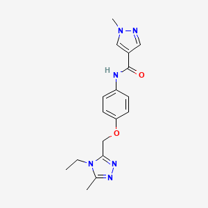 molecular formula C17H20N6O2 B7682397 N-[4-[(4-ethyl-5-methyl-1,2,4-triazol-3-yl)methoxy]phenyl]-1-methylpyrazole-4-carboxamide 