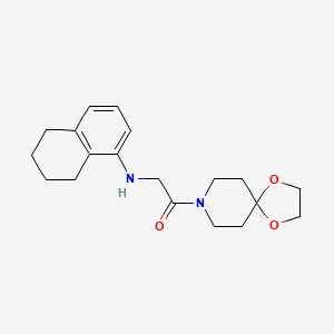 molecular formula C19H26N2O3 B7682407 1-(1,4-Dioxa-8-azaspiro[4.5]decan-8-yl)-2-(5,6,7,8-tetrahydronaphthalen-1-ylamino)ethanone 