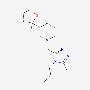 molecular formula C16H28N4O2 B7682420 3-(2-Methyl-1,3-dioxolan-2-yl)-1-[(5-methyl-4-propyl-1,2,4-triazol-3-yl)methyl]piperidine 