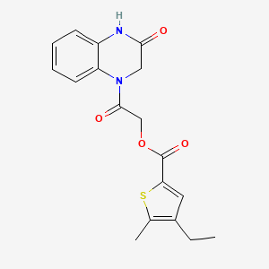 molecular formula C18H18N2O4S B7682427 [2-Oxo-2-(3-oxo-2,4-dihydroquinoxalin-1-yl)ethyl] 4-ethyl-5-methylthiophene-2-carboxylate 