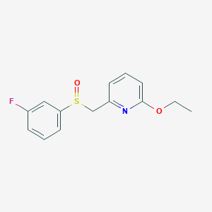 molecular formula C14H14FNO2S B7682443 2-Ethoxy-6-[(3-fluorophenyl)sulfinylmethyl]pyridine 
