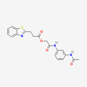 molecular formula C20H19N3O4S B7682454 [2-(3-Acetamidoanilino)-2-oxoethyl] 3-(1,3-benzothiazol-2-yl)propanoate 