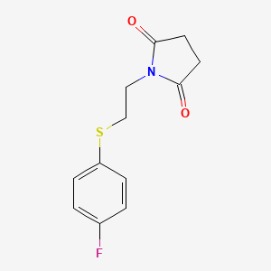molecular formula C12H12FNO2S B7682460 1-[2-(4-Fluorophenyl)sulfanylethyl]pyrrolidine-2,5-dione 