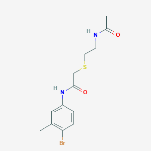 molecular formula C13H17BrN2O2S B7682499 2-(2-acetamidoethylsulfanyl)-N-(4-bromo-3-methylphenyl)acetamide 