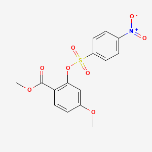 molecular formula C15H13NO8S B7682511 Methyl 4-methoxy-2-(4-nitrophenyl)sulfonyloxybenzoate 