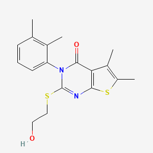 molecular formula C18H20N2O2S2 B7682537 3-(2,3-Dimethylphenyl)-2-(2-hydroxyethylsulfanyl)-5,6-dimethylthieno[2,3-d]pyrimidin-4-one 