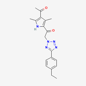 molecular formula C19H21N5O2 B7682542 1-(4-acetyl-3,5-dimethyl-1H-pyrrol-2-yl)-2-[5-(4-ethylphenyl)tetrazol-2-yl]ethanone 