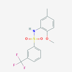 molecular formula C15H14F3NO3S B7682547 N-(2-methoxy-5-methylphenyl)-3-(trifluoromethyl)benzenesulfonamide 