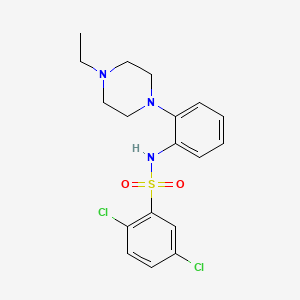 molecular formula C18H21Cl2N3O2S B7682556 2,5-dichloro-N-[2-(4-ethylpiperazin-1-yl)phenyl]benzenesulfonamide 