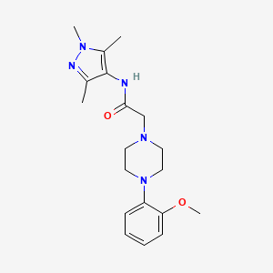molecular formula C19H27N5O2 B7682558 2-[4-(2-methoxyphenyl)piperazin-1-yl]-N-(1,3,5-trimethylpyrazol-4-yl)acetamide 