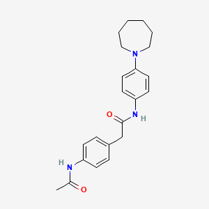 molecular formula C22H27N3O2 B7682578 2-(4-acetamidophenyl)-N-[4-(azepan-1-yl)phenyl]acetamide 