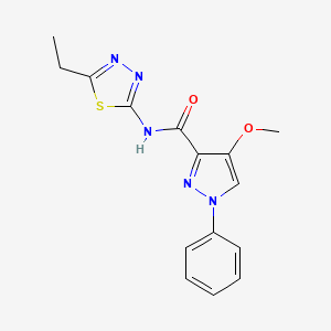 molecular formula C15H15N5O2S B7682583 N-(5-ethyl-1,3,4-thiadiazol-2-yl)-4-methoxy-1-phenylpyrazole-3-carboxamide 